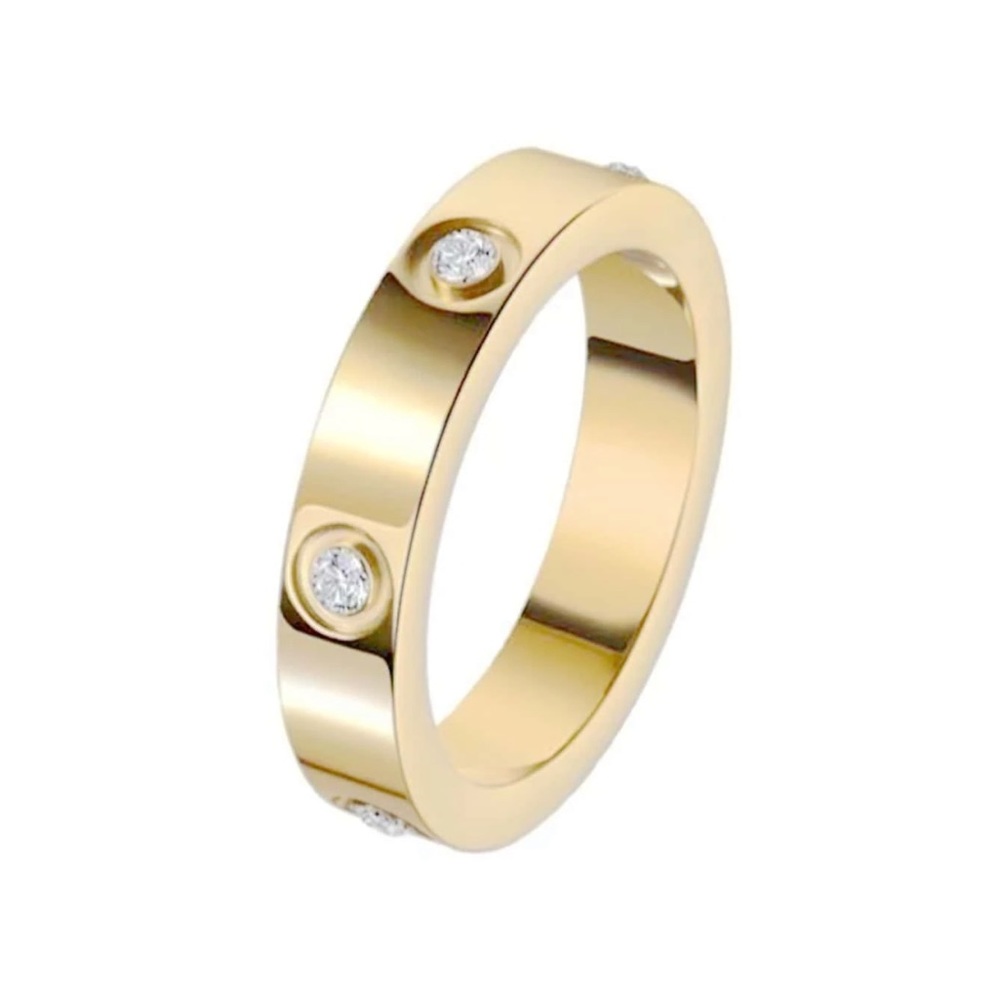 ✨NEW✨GOLD & CUBIC ZIRCONIA EUROPEAN STYLE RING - Picture 3 of 4